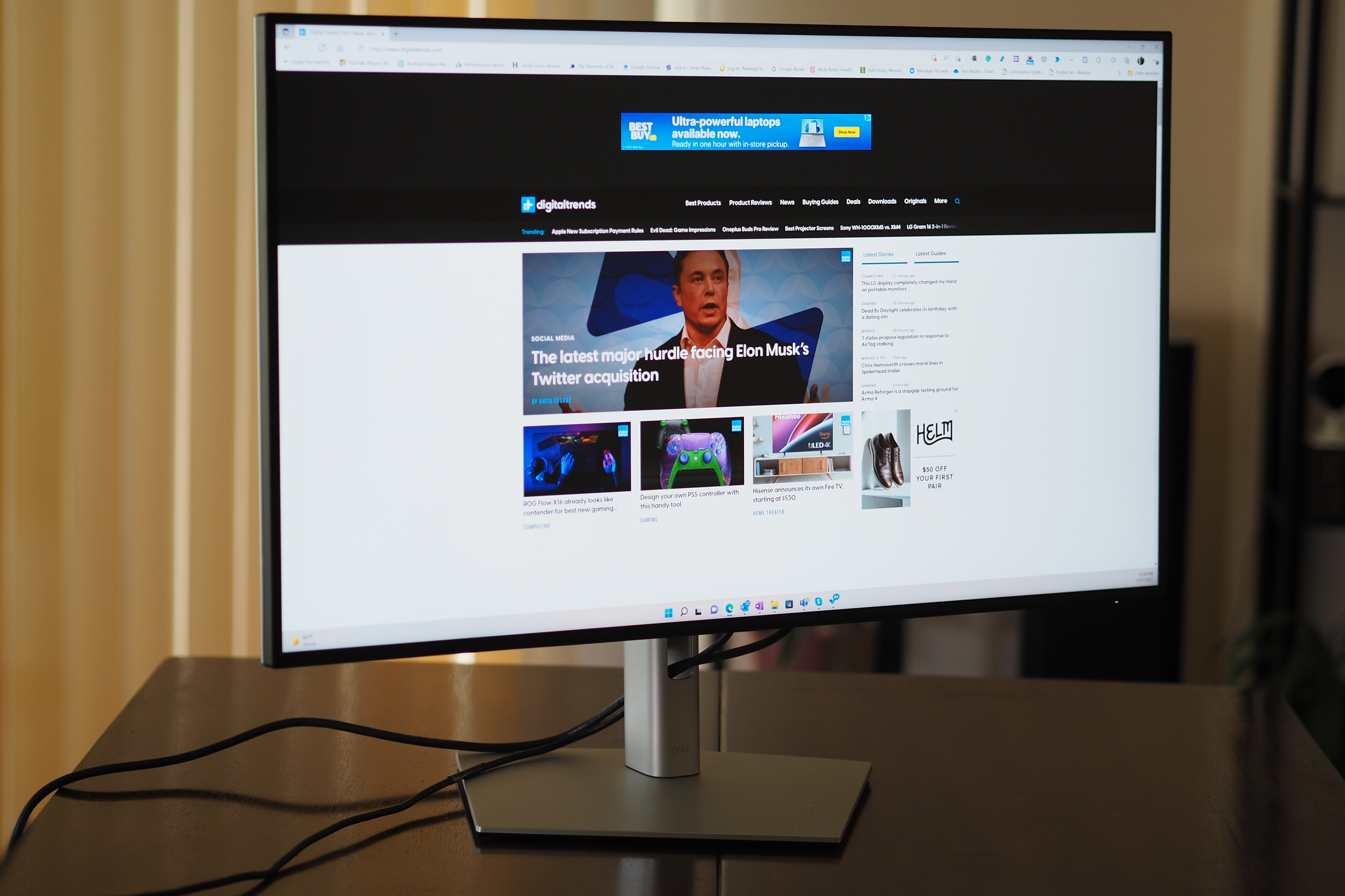 dell ultrasharp 32 4k usb c hub monitor u3223qe review front angle view