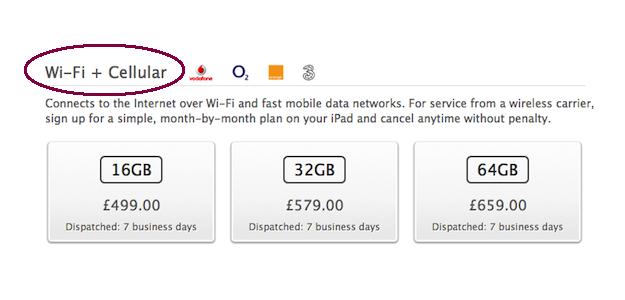 iPad WiFi and Cellular