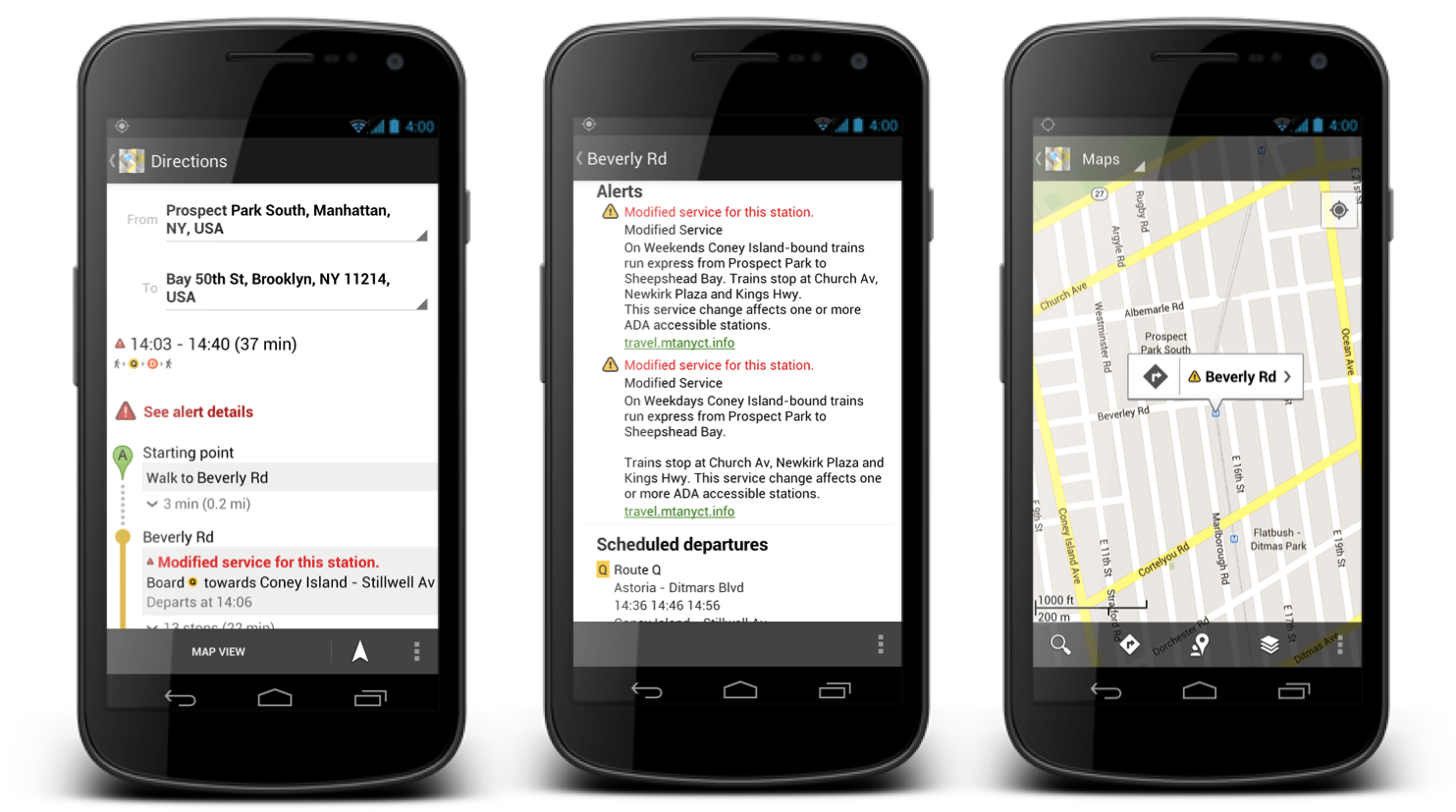 google adds live transit tracking to six locations on maps updated