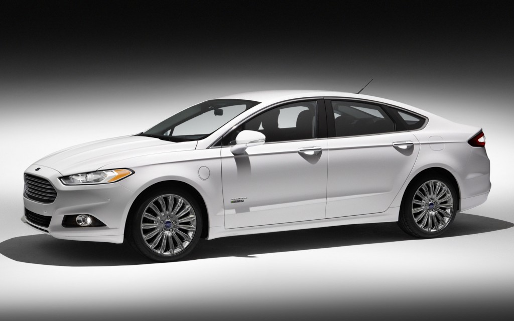 Ford Fusion Energi white studio background