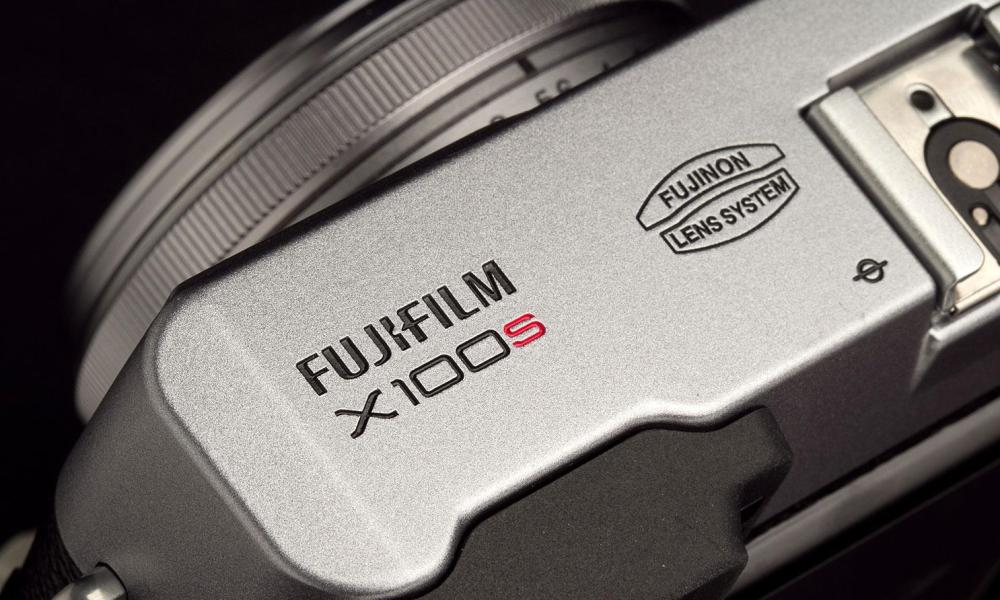 Fujifilm X100S Camera top logo angle