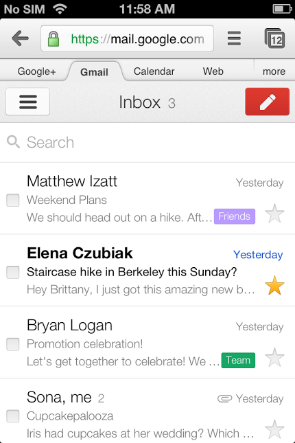 gmail mobile