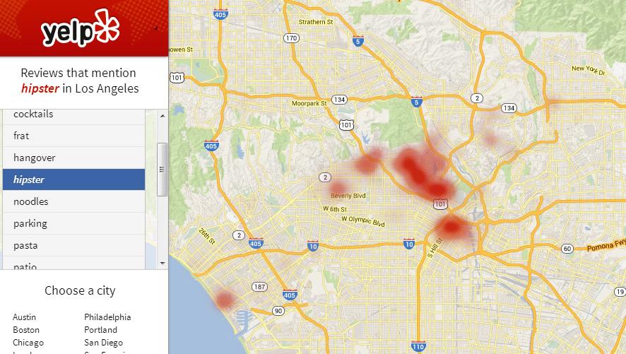 Yelp Wordmap Hipsters in Los Angeles