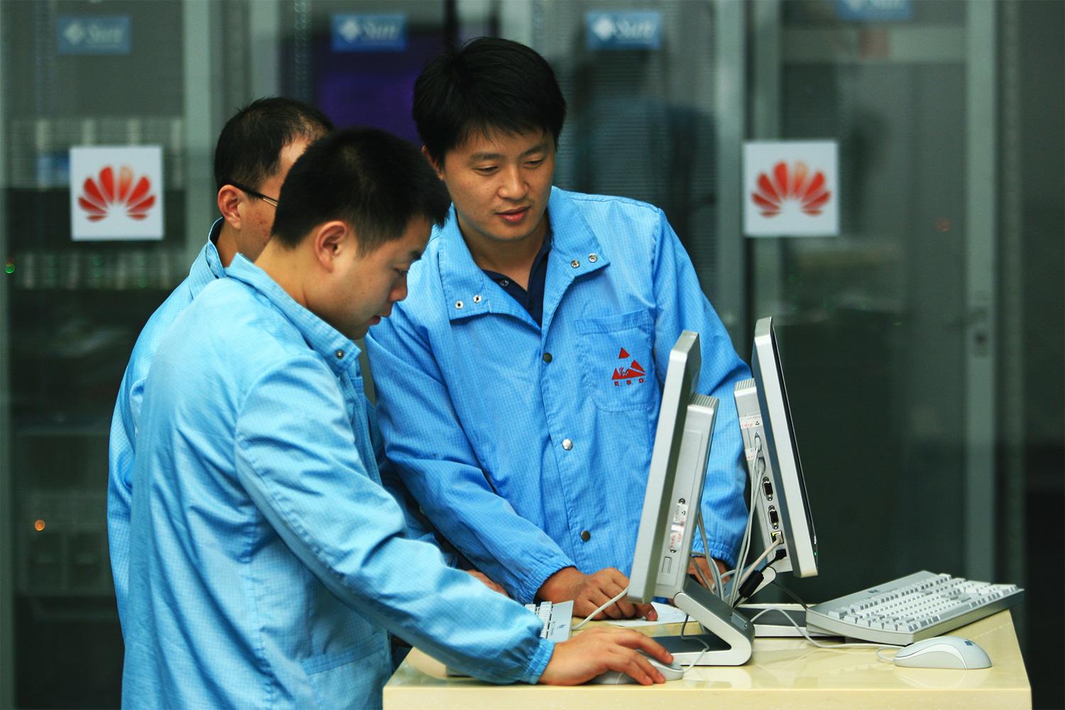 Huawei engineers at work.