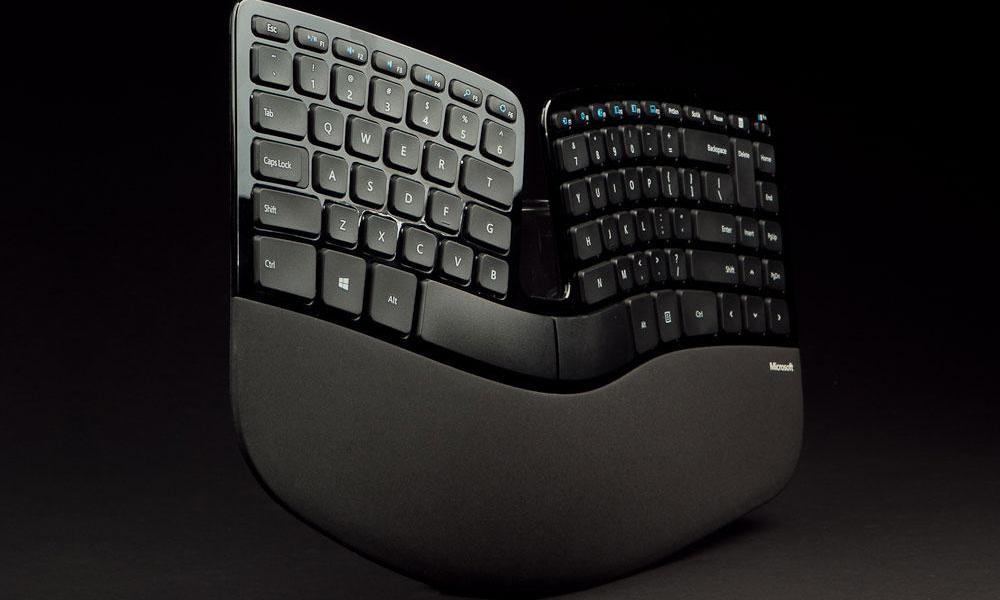 Microsoft Sculpt Ergonomic Keyboard left angle