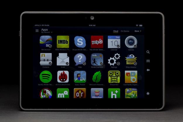 Kindle Fire HDX front app grid