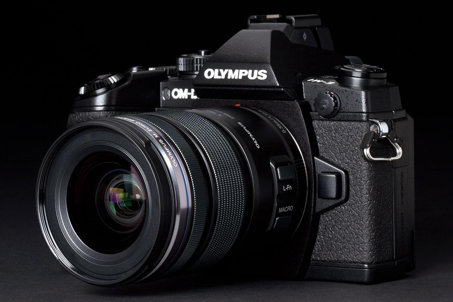 Olympus OM D EM 1 front left angle