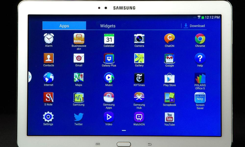 Samsung Galaxy Note 10 1 app grid