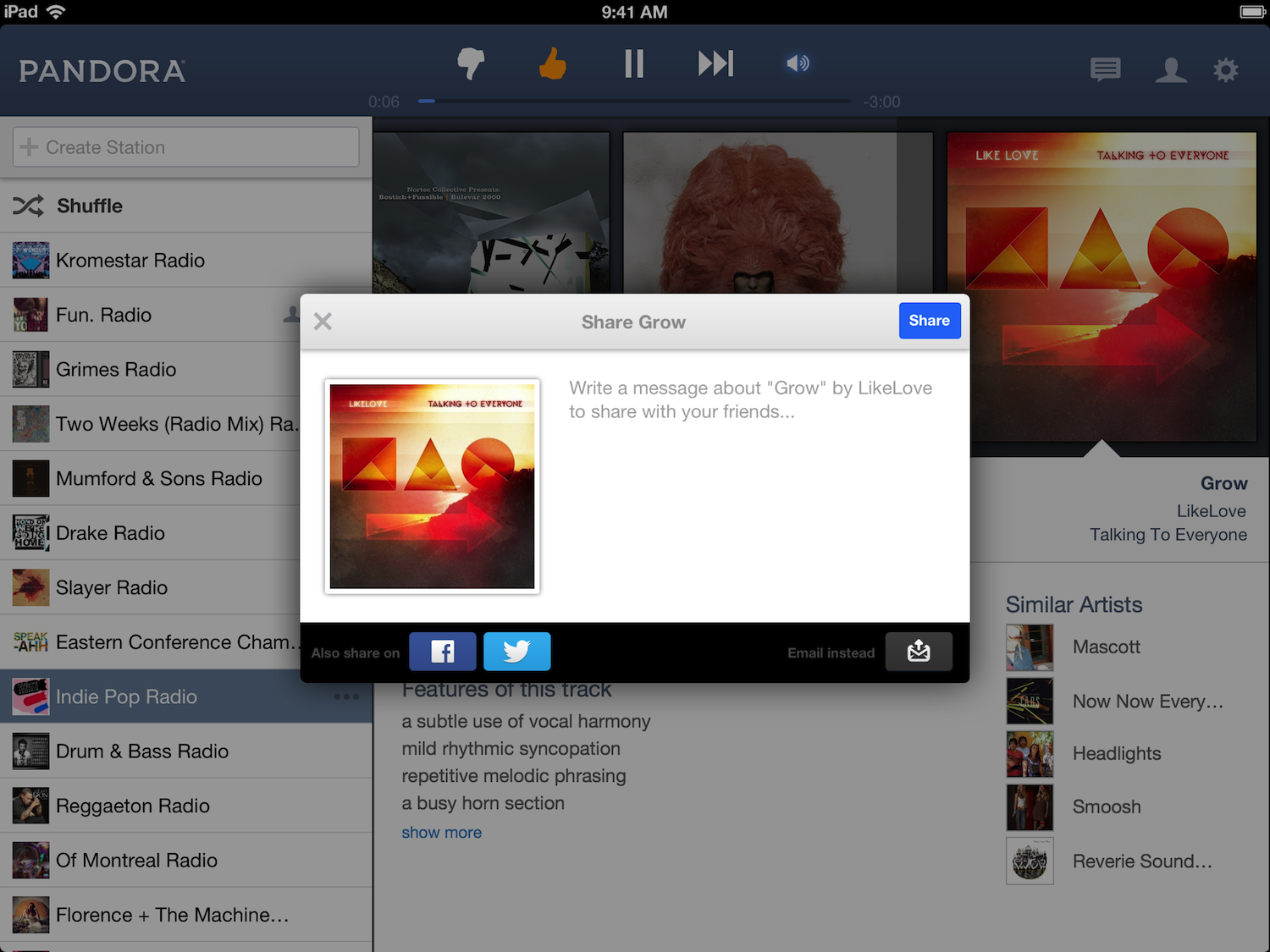 pandora ios app 5 7 itunes radio ipad hor share copy