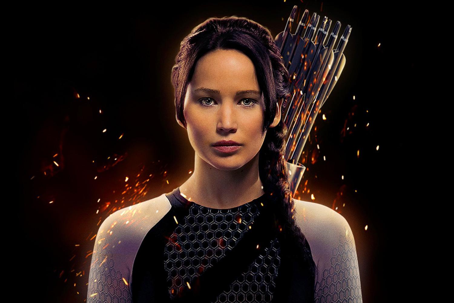 Jennifer Lawrence as Katniss Everdeen in a promo image for The Hunger Games Catching Fire.