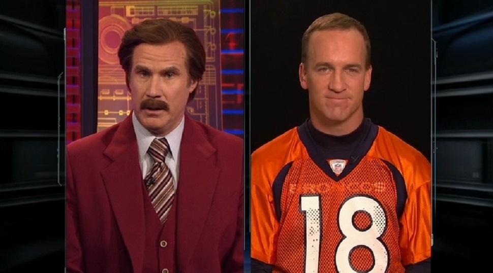 check ron burgundy interview peyton manning seriously burgandy