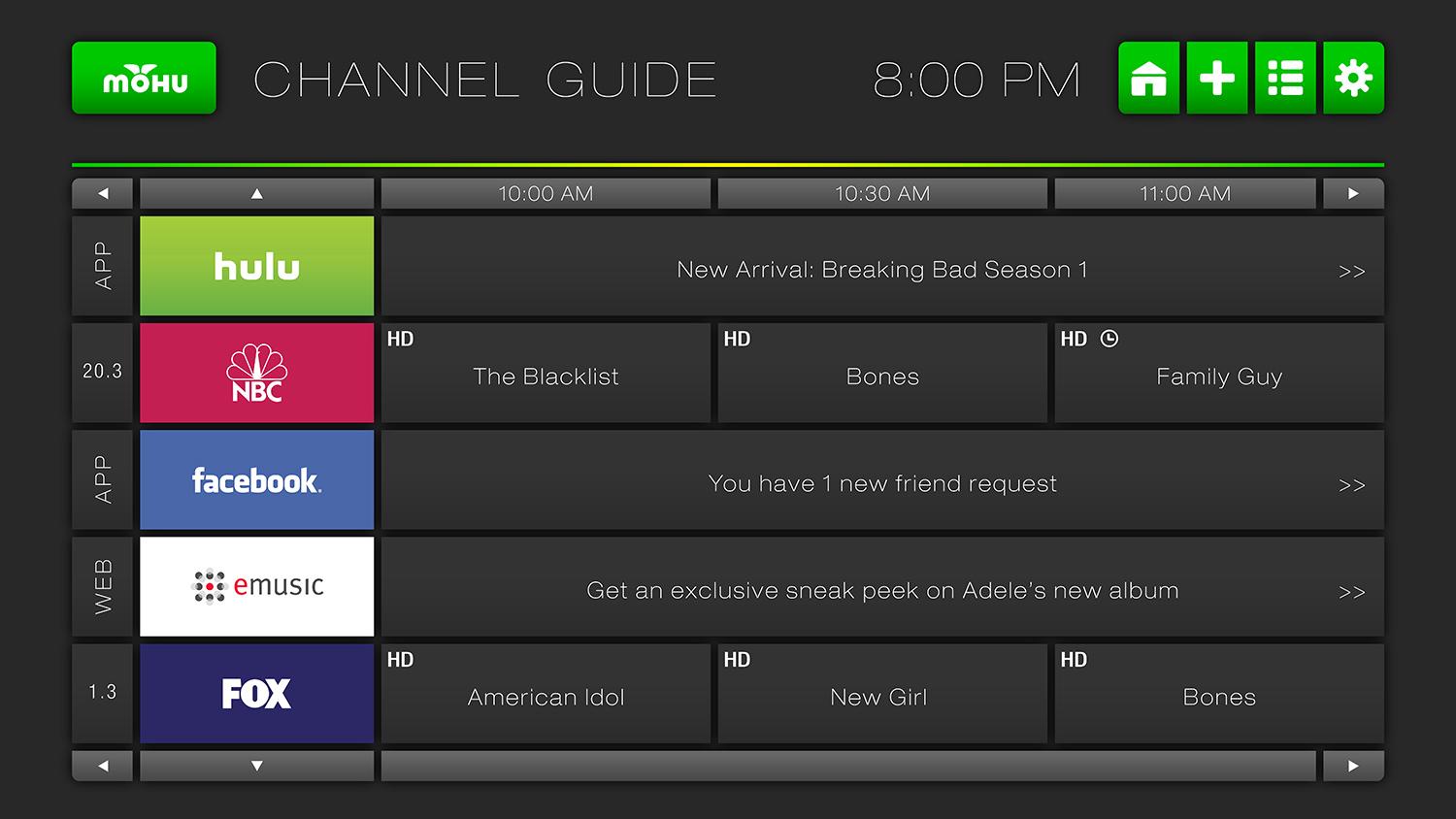 Mohu Channels UI Channel Guide