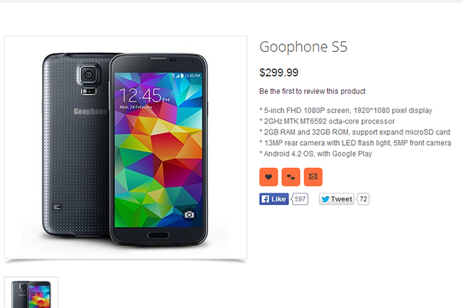 galaxy s5 knockoff goophone goophones5