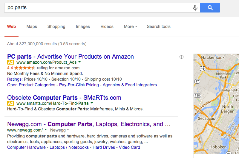 google testing new layout help paid ads blend organic search newgoogleads