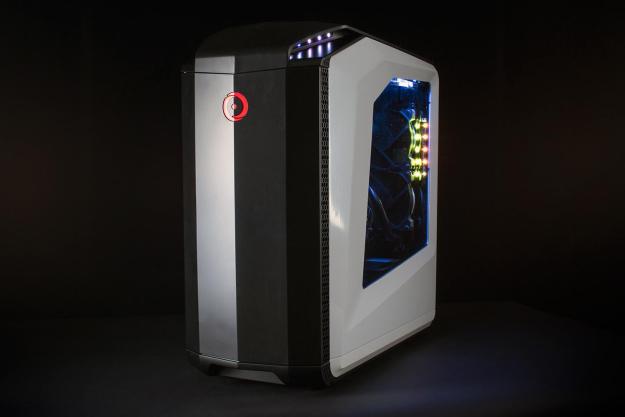 Origin Genesis gaming desktop review front face angle 2