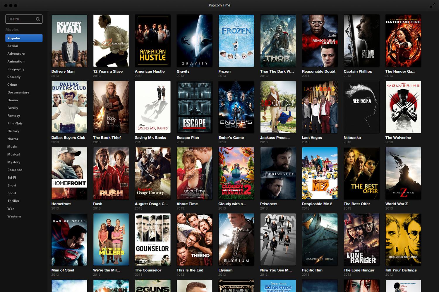 Popcorn Time Software Popular Movies