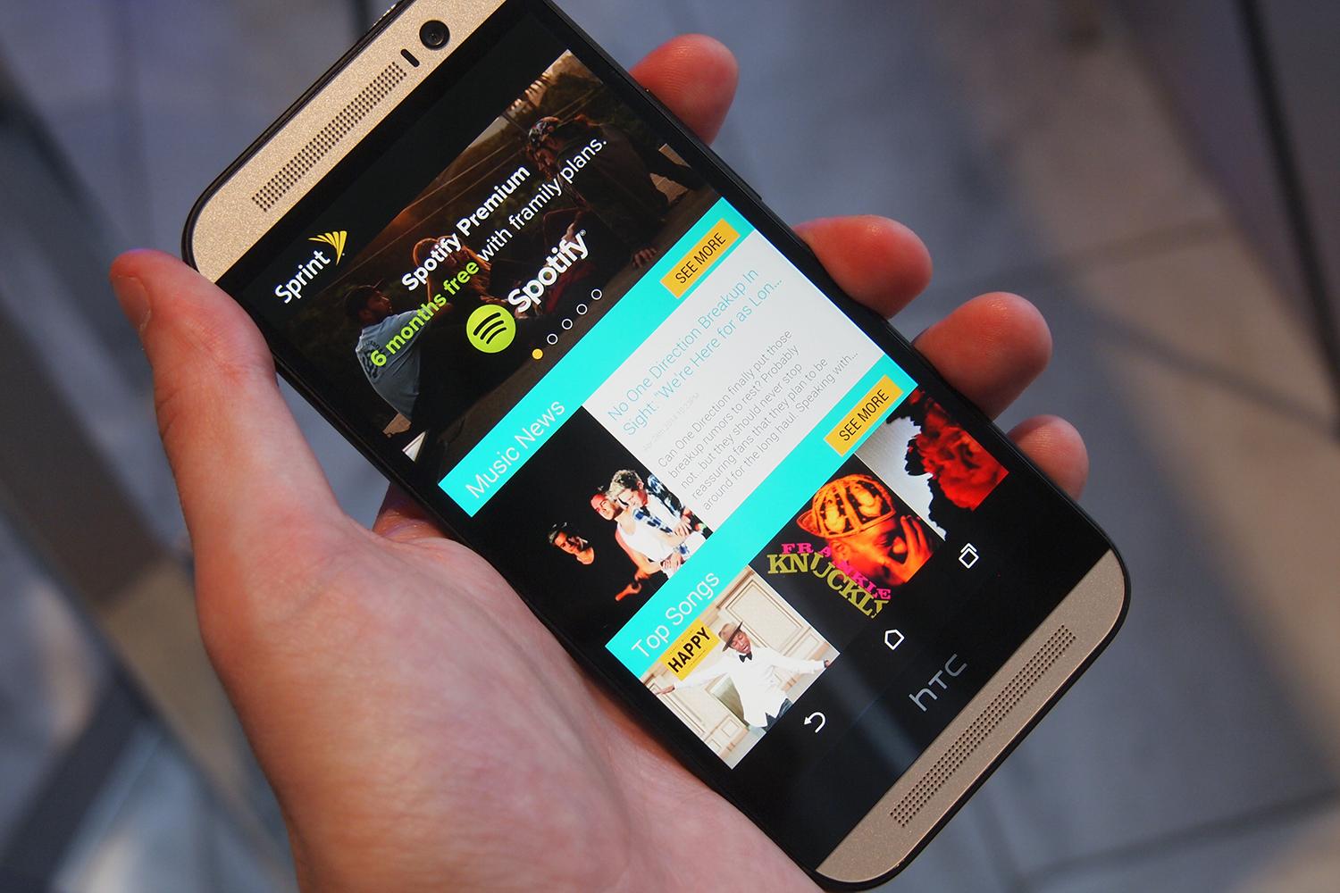 sprint spotify announce partnership cheap price framily plan htc one m8 harman kardon edition headphones 2