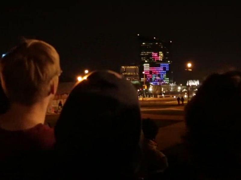 watch worlds largest game tetris philadelphia office block