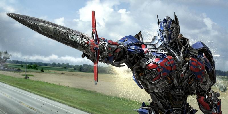 Optimus Prime wields a sword.