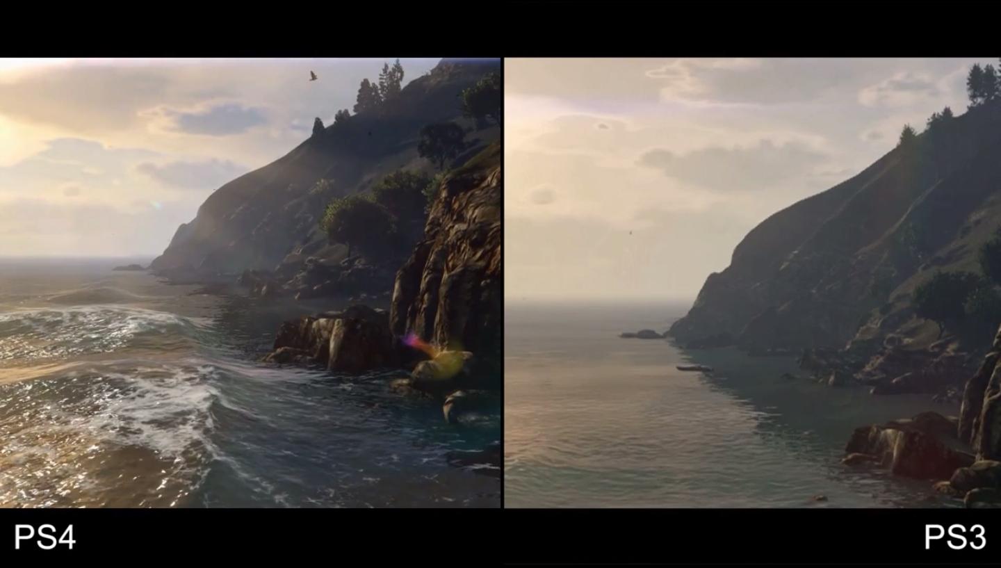 compare gta v ps3 ps4 side gtav comparison