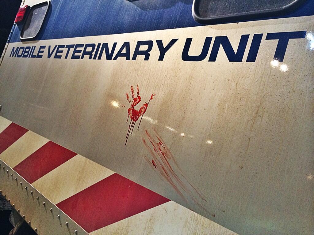 jurassic world director posts new bloody photo set park sequel