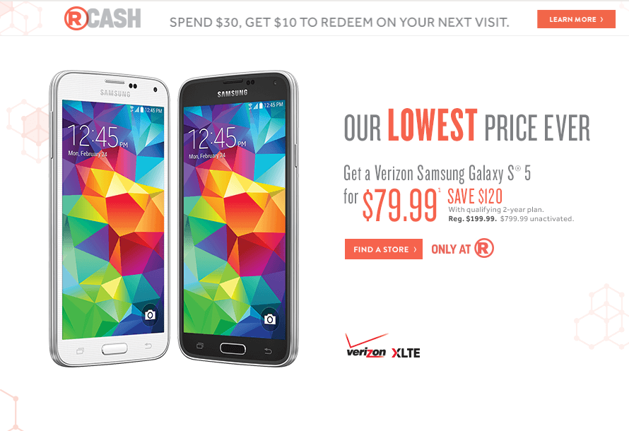 verizon samsung galaxy s5 79 at radioshack