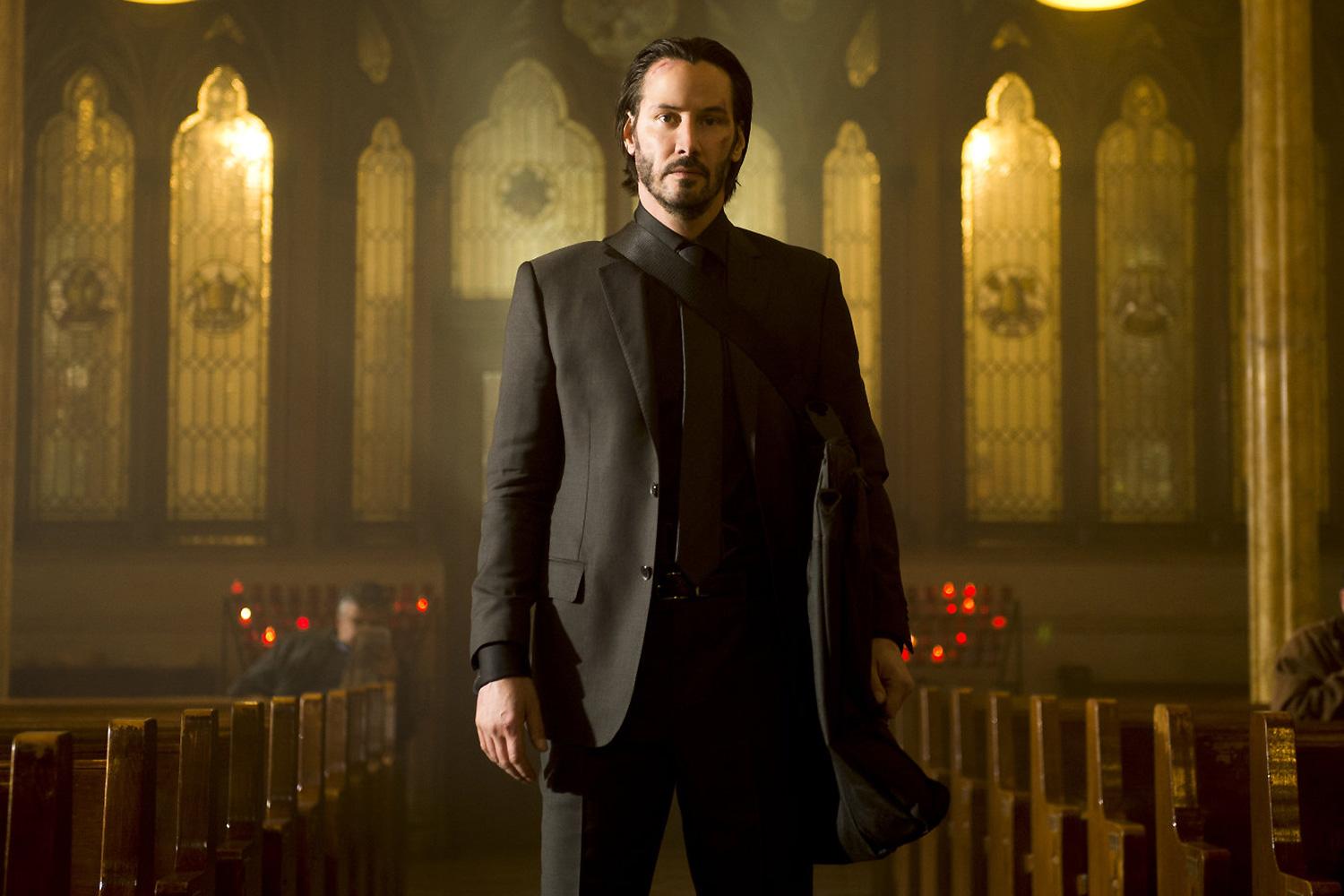 John Wick walks into a Church in John Wick.