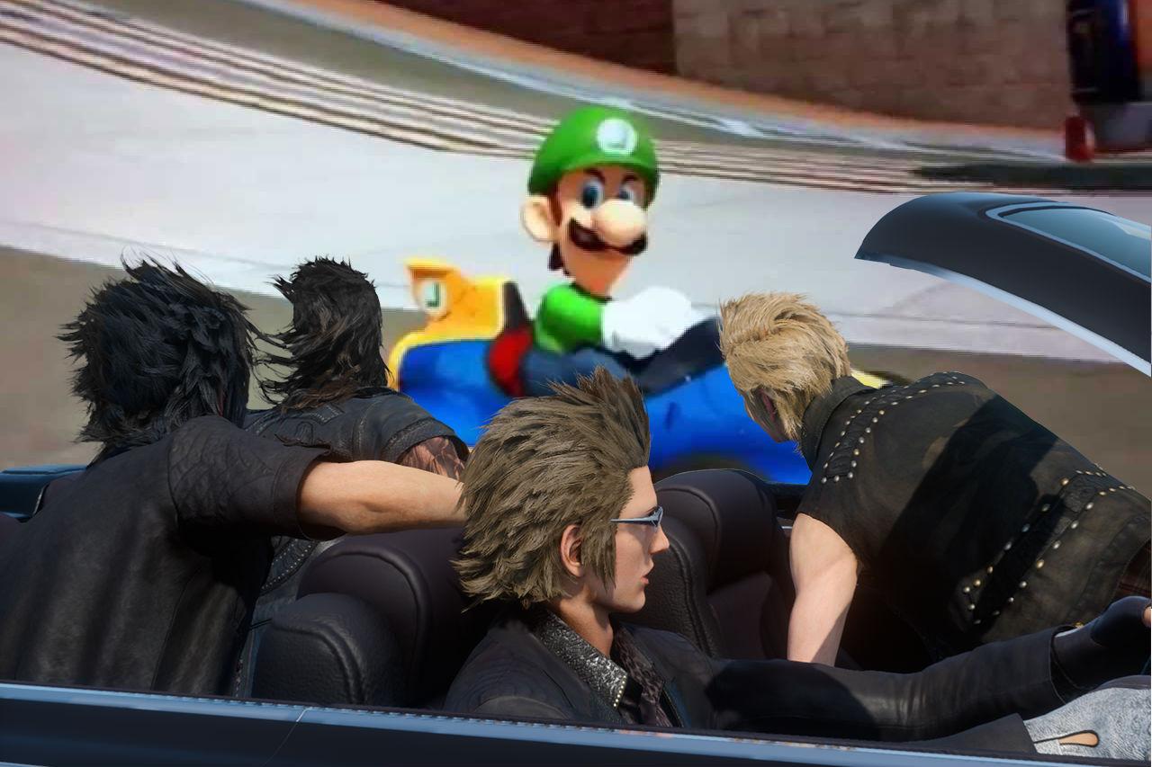 square enix embraces final fantasy xv road trip meme releases high res assets luigi