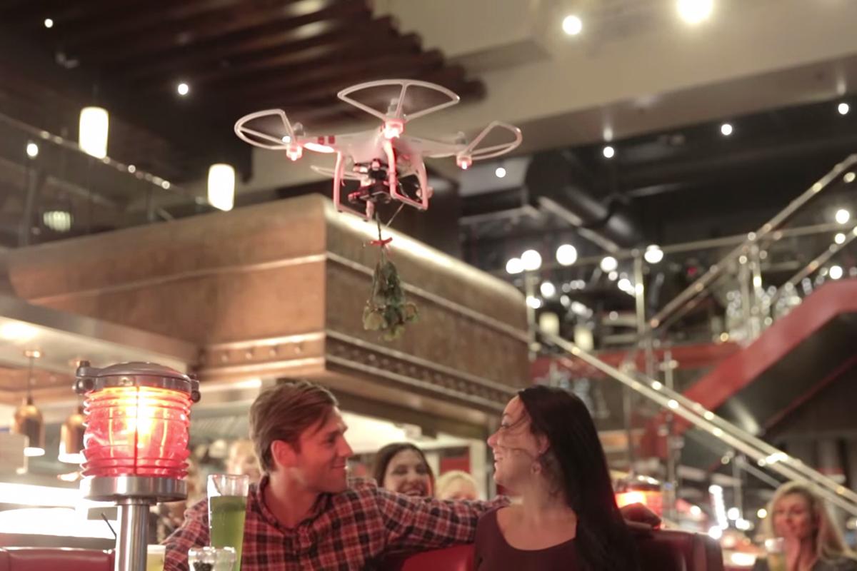 tgi fridays launching mistletoe carrying drones christmas and