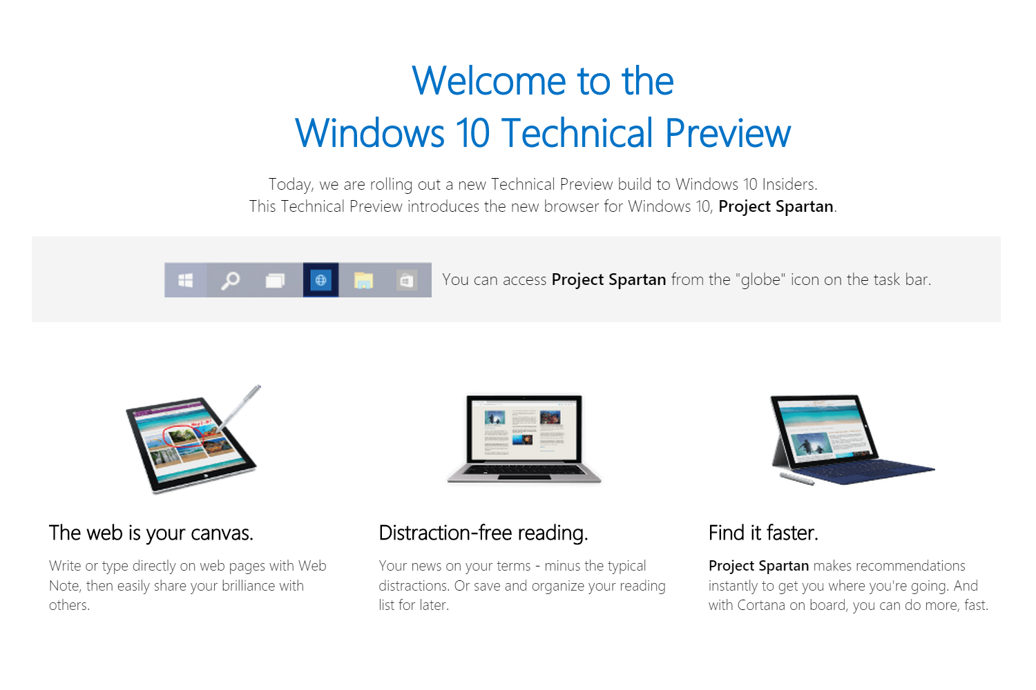 project spartan now available in the windows 10 technical preview projectspartan