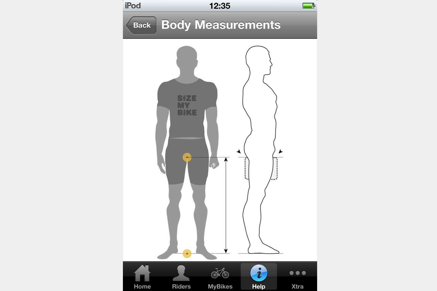 best bike apps sizemybike help inseam