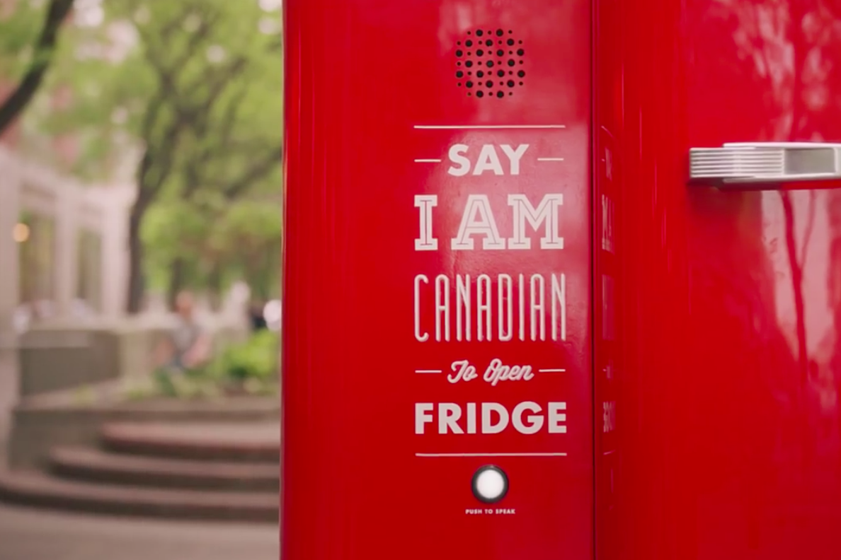 google and molson teamed up to create a voice activated beer fridge that understands 40 lanugages