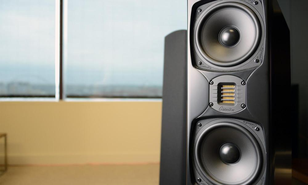 goldenear technology triton five review 5 close up middle two speakers window