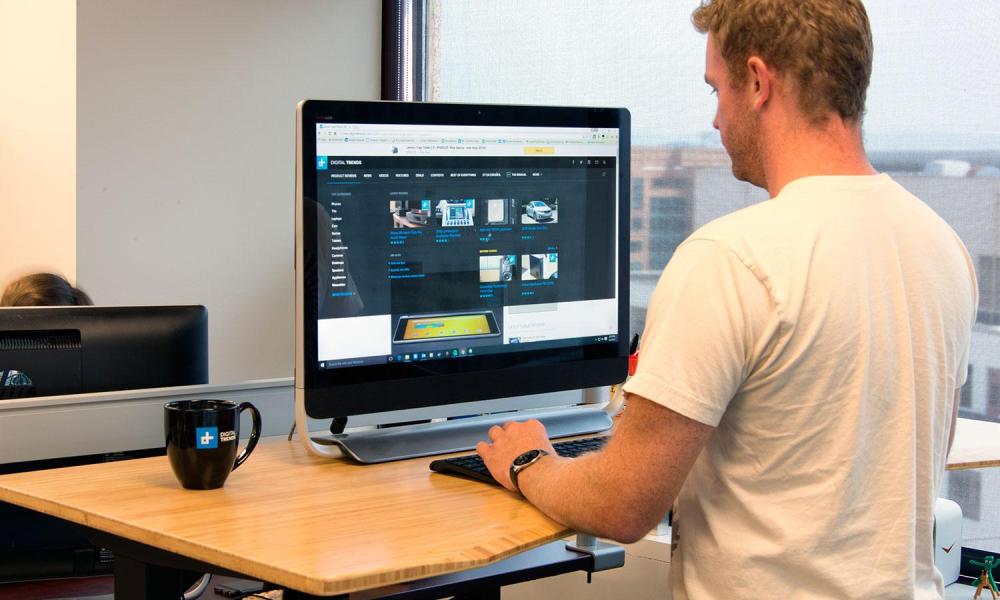 Jarvis Standing Bamboo Desk hero