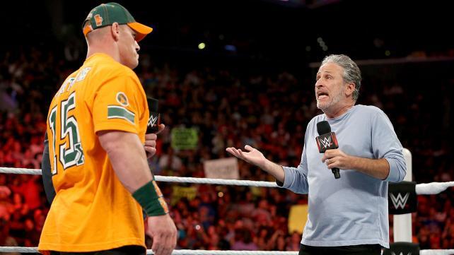 john cena attitude adjustment jon stewart body slam