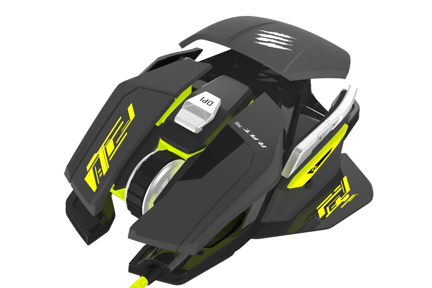 mad catz goes neon green with new customizable gaming mouse ratpros