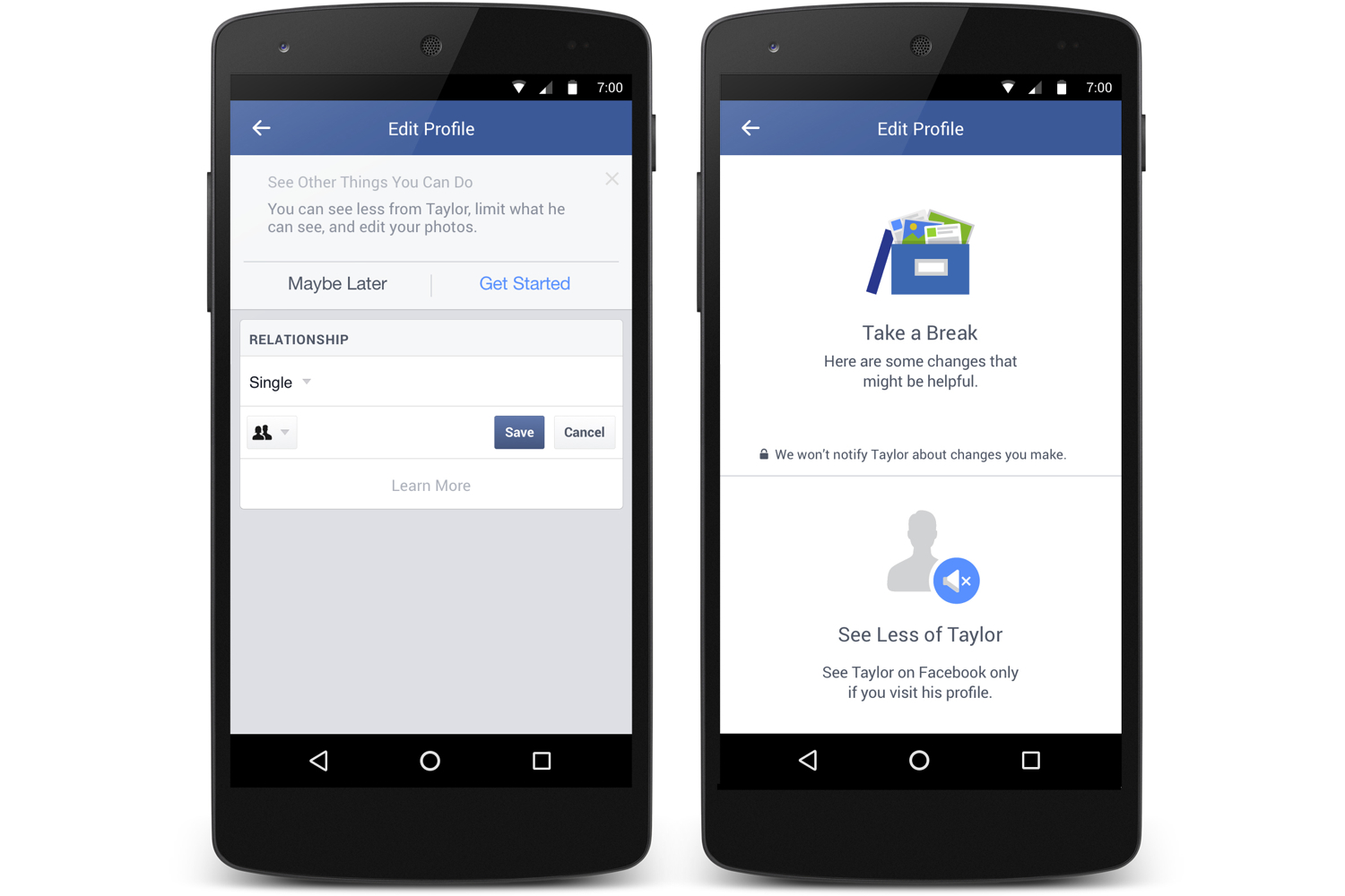 facebook tests breakup tools