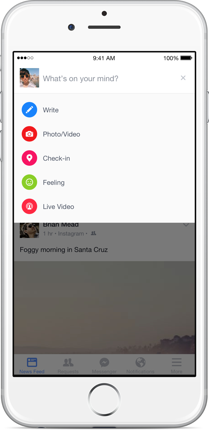 facebook live video sharing flow