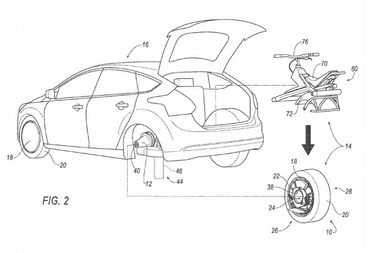 check out fords wacky idea for a rear wheel that doubles as unicycle ford patent 2