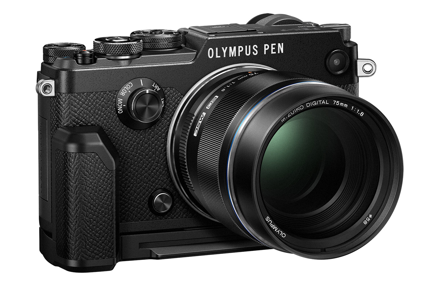 olympus pen f digital blk left m75mmf18 ecg4