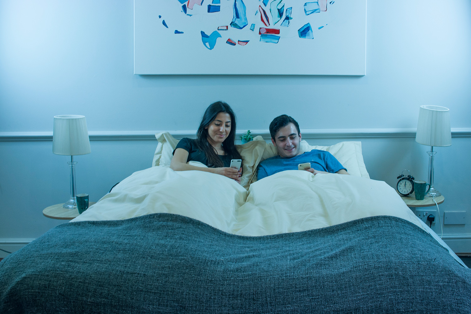 balluga is a smart bed with ac and air suspension couple using app in