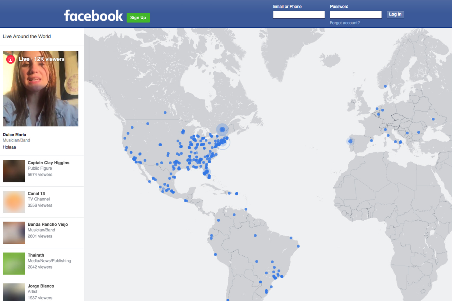 facebook live video map