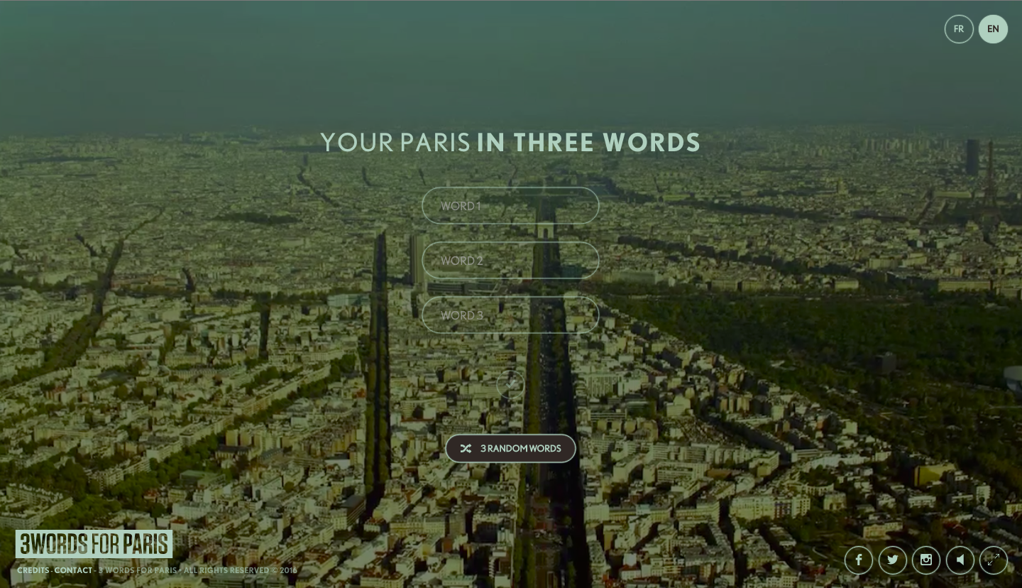 3 words for paris interactive video