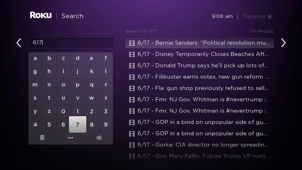 roku search news