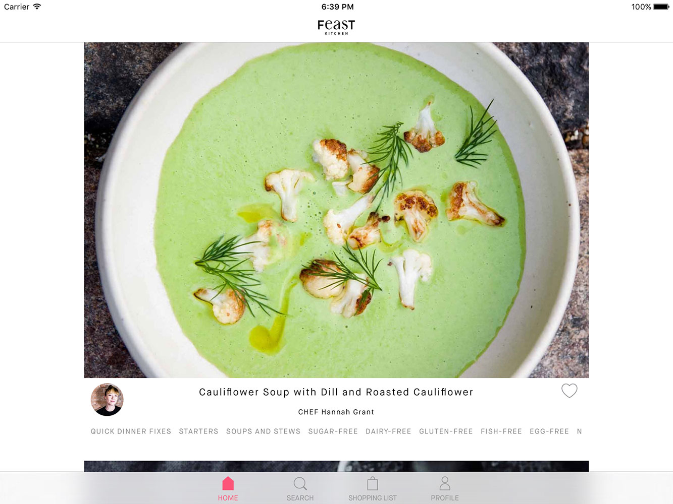 feast kitchen app feat hg caulisoup