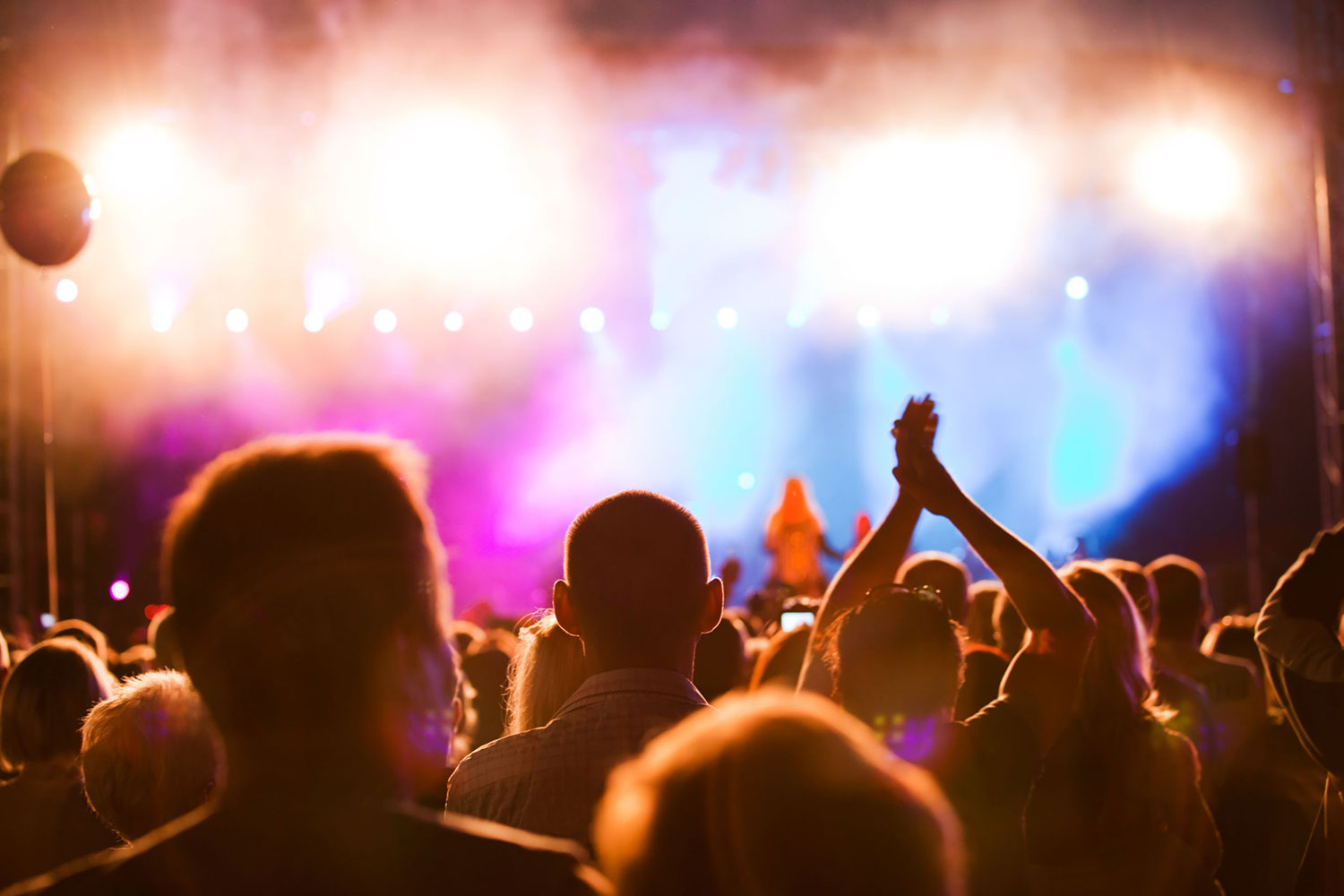 A crowd enjoying a music show that you are at because of Ticketmaster.