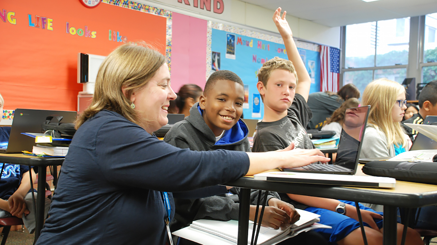 a teacher teaching teens