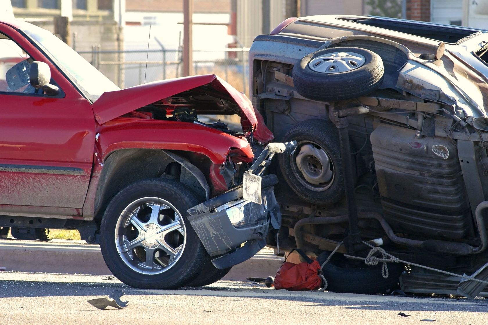 new car tech raises crash repair costs 2100417  wreck with a rolled over