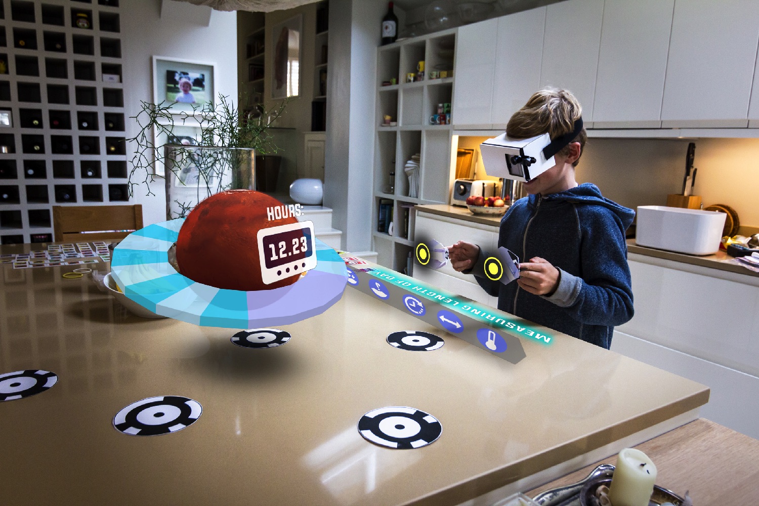 zapbox kickstarter campaign boy measuring in space