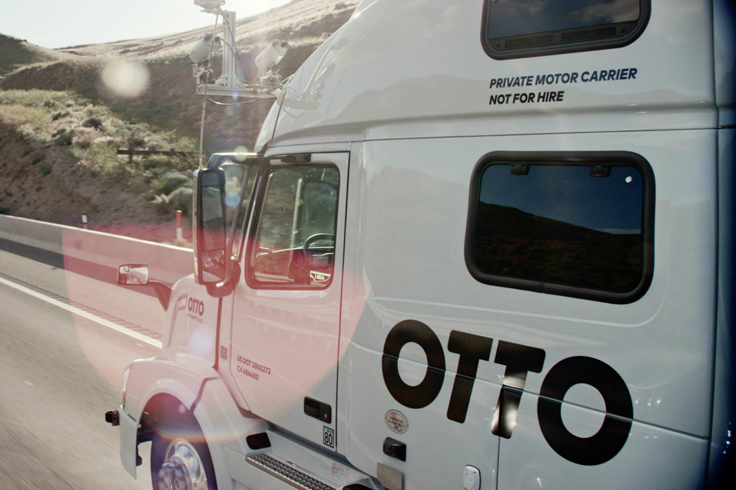 otto self driving truck testing ohio on the road